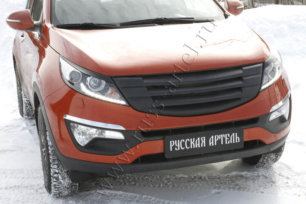 Накладки на передние фары (реснички) KIA Sportage 2010-2013 - фото 2 - id-p87818851