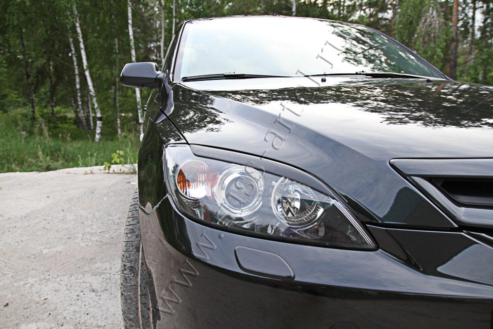 Накладки на передние фары (Реснички) Вариант 2 Mazda 3 хэтчбэк 2003-2008 - фото 2 - id-p87818853