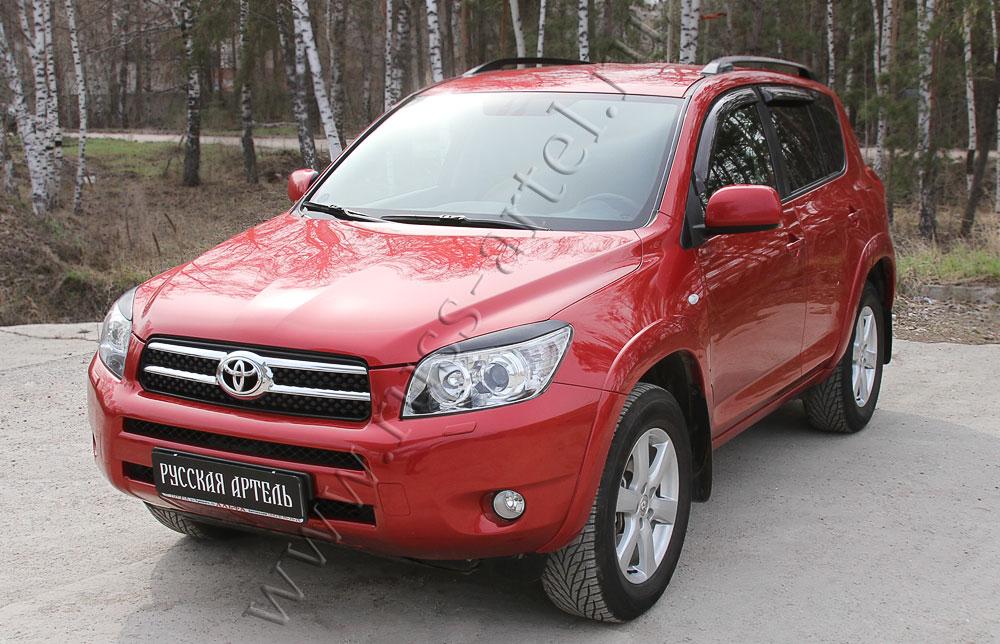 Накладки на передние фары (реснички) Toyota Rav4 2006-2010 - фото 3 - id-p87818856