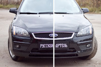 Накладки на передние фары (реснички) Вариант 1 Ford Focus II 2005-2008 - фото 8 - id-p87818862