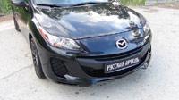 Накладки на передние фары (реснички) Mazda 3 седан 2010-2013 - фото 4 - id-p87818867