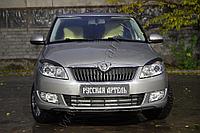 Накладки на передние фары (реснички) Skoda Fabia II 2010-2013