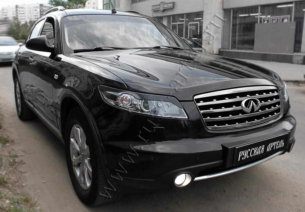 Накладки на передние фары (реснички) Infiniti FX 35 2003-2008