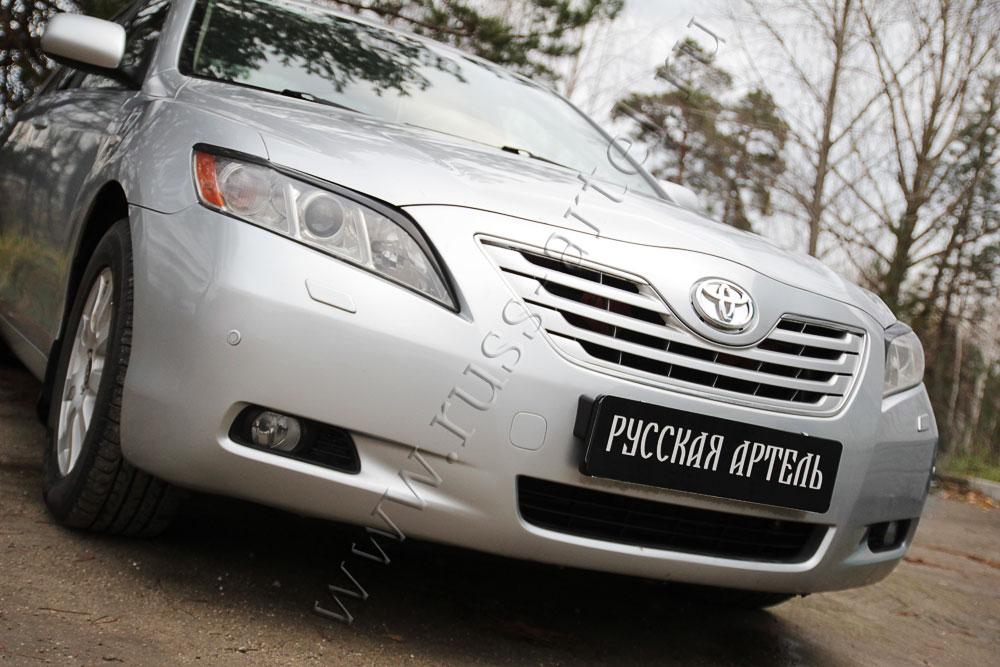 Накладки на передние фары (Реснички) Toyota Camry V40 2006-2009 (дорест.)