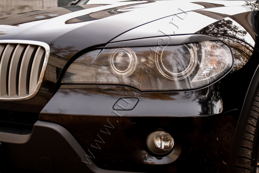 Накладки на передние фары (реснички) BMW X5 (E70) 2007-2010 - фото 1 - id-p87818928