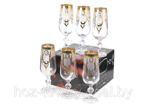 Bohemia CLAUDIA  40149/24261/180 - Набор чешских бокалов для шампанского 6 шт. по 180 мл
