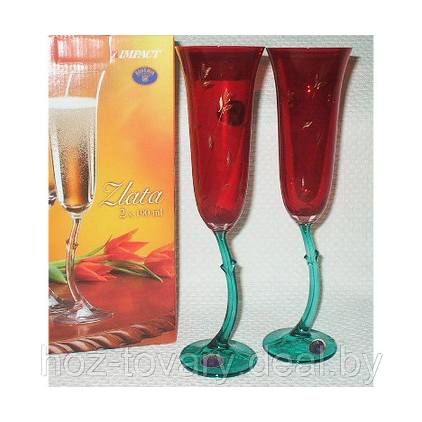 Bohemia ZLATA 40697/437368/190 - Набор чешских бокалов для шампанского 2 шт. по 190 мл - фото 1 - id-p87827970