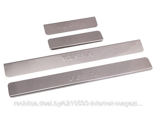 Накладки на пороги LADA Веста Седан (Vesta SD), штамп 'VESTA' (нержавеющая сталь),к-т 4 шт., фото 2