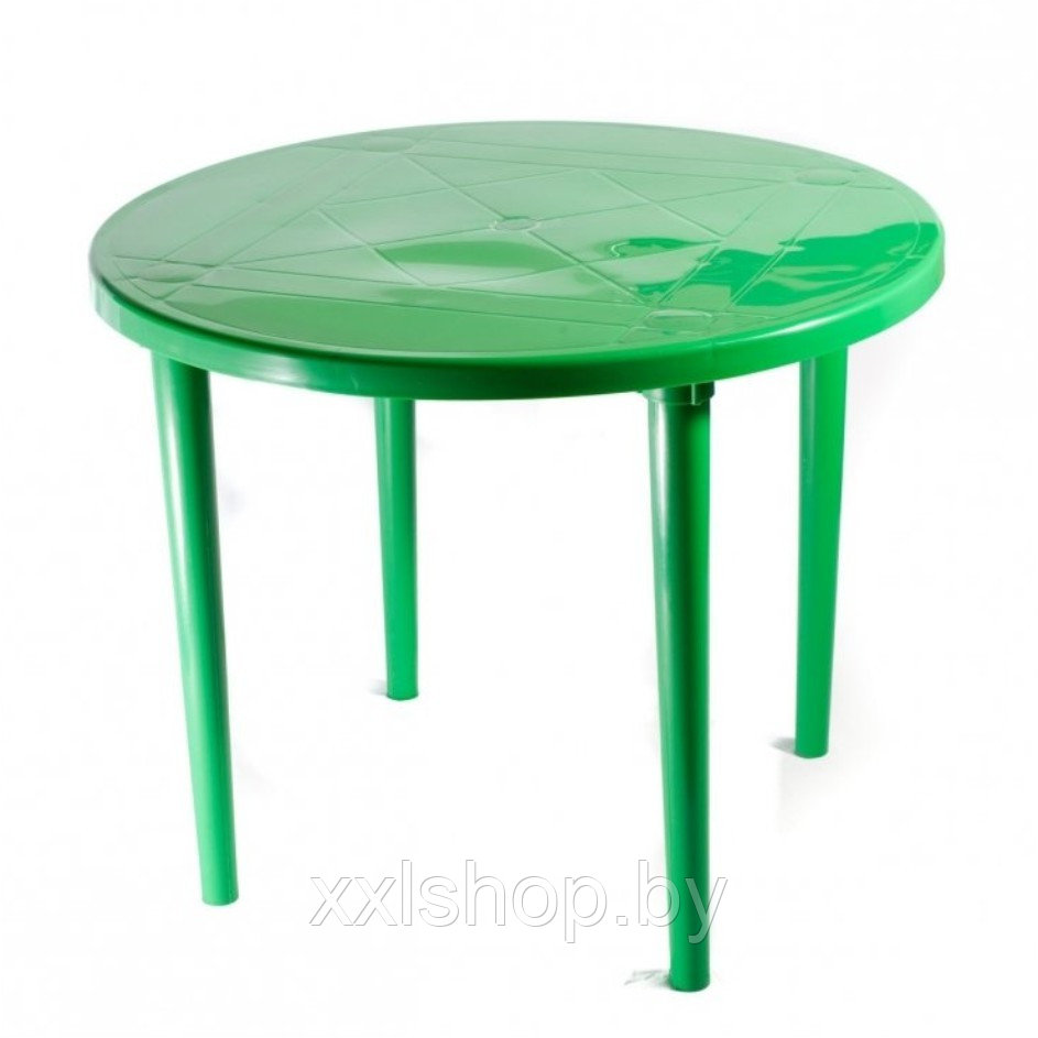 Стол пластиковый круглый Ф90 зеленый - фото 1 - id-p87865717