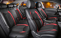 Накидки универсальные URBAN FRONT на переднее сидения авто, цвет Черный/Черный/Красный. Артикул 21966