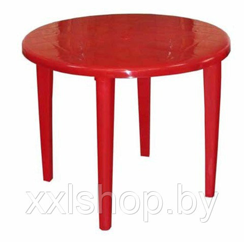 Стол пластиковый круглый Ф90 красный - фото 1 - id-p87866802