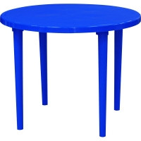 Стол пластиковый круглый Ф90 синий - фото 1 - id-p87867003