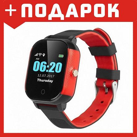 Детские умные часы с GPS Wonlex GW700S Водонепроницаемые (Красно-черный), фото 2