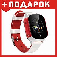 Детские умные часы-телефон Smart baby watch GW700S Водонепроницаемые (Красно-белый)