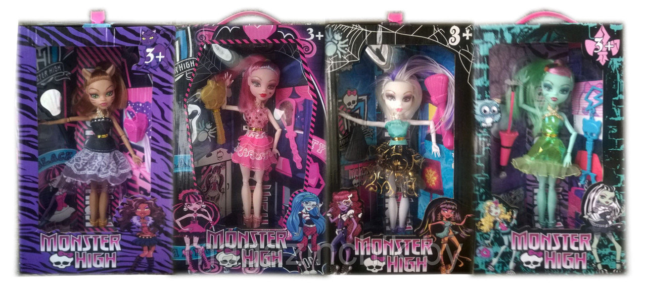 Набор кукол Monster High Монстер Хай (4в1) на шарнирах с аксессуарами 665A-1 - фото 1 - id-p87881271
