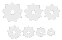 Набор шаблонов ''Звезда 9'' , ПЭТ 0,7 мм (1уп = 5наборов)
