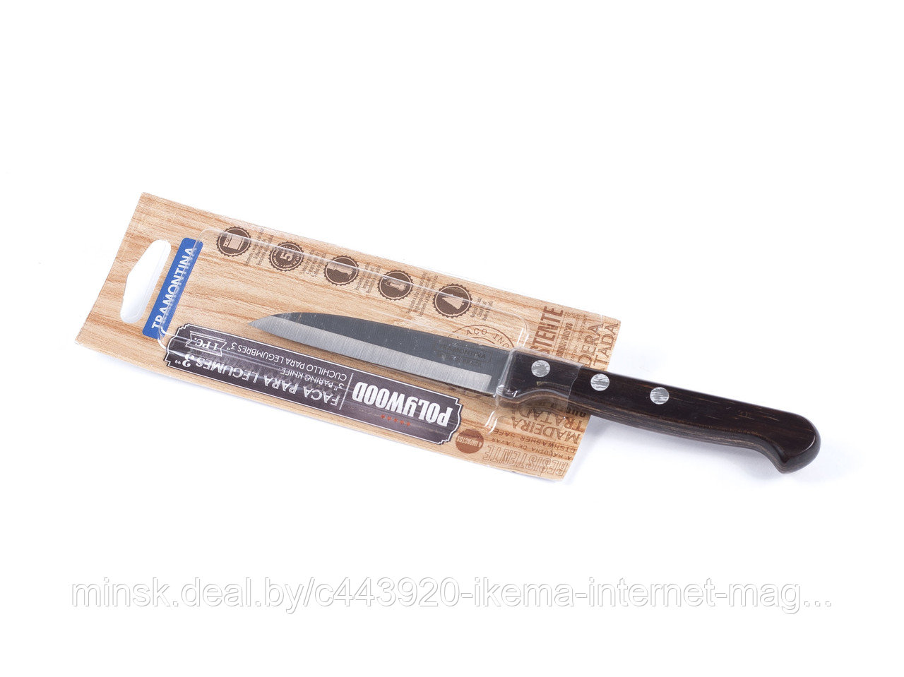 НОЖ металлический для овощей Polywood с деревянной ручкой 9/7,5 см (арт. 21121193) - фото 1 - id-p87890619