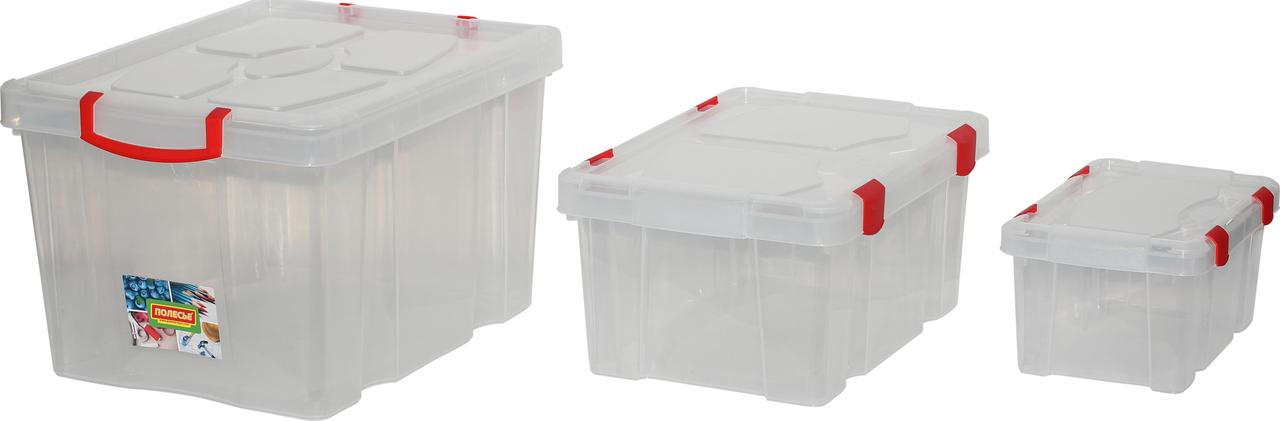 Пластиковые ящики для хранения (набор, 3 шт) - фото 1 - id-p87921510