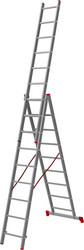 Лестница-стремянка Новая высота алюминиевая трёхсекционная 3x9 (1230309) - фото 1 - id-p87976034
