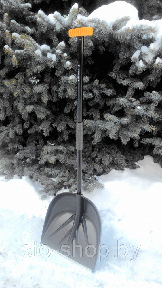 Лопата снеговая PROTEX САНТА в сборе Ковш черный (Ручка "Т")