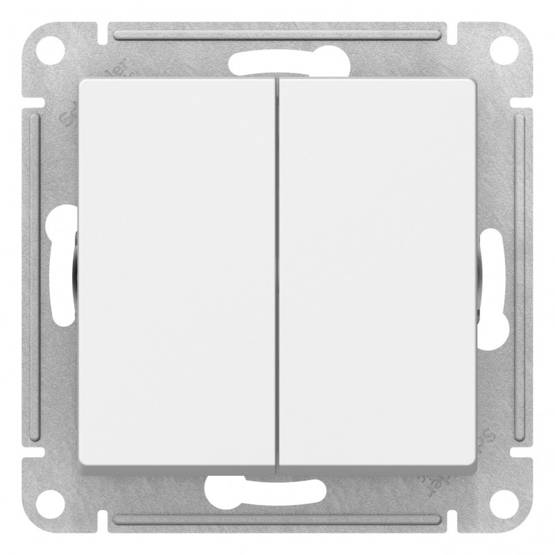 Выключатель двухклавишный, цвет Белый (Schneider Electric ATLAS DESIGN) - фото 1 - id-p88018062