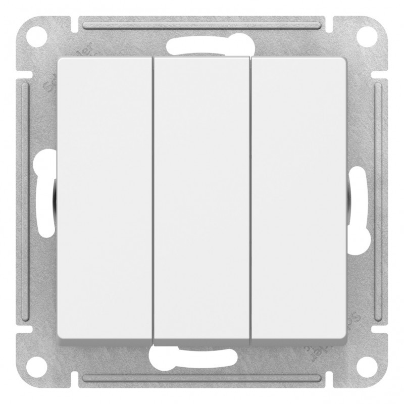 Выключатель трехклавишный, цвет Белый (Schneider Electric ATLAS DESIGN) - фото 2 - id-p88018064