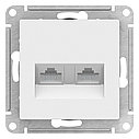 Розетка двойная RJ45+RJ45 кат.5E, цвет Белый (Schneider Electric ATLAS DESIGN), фото 5