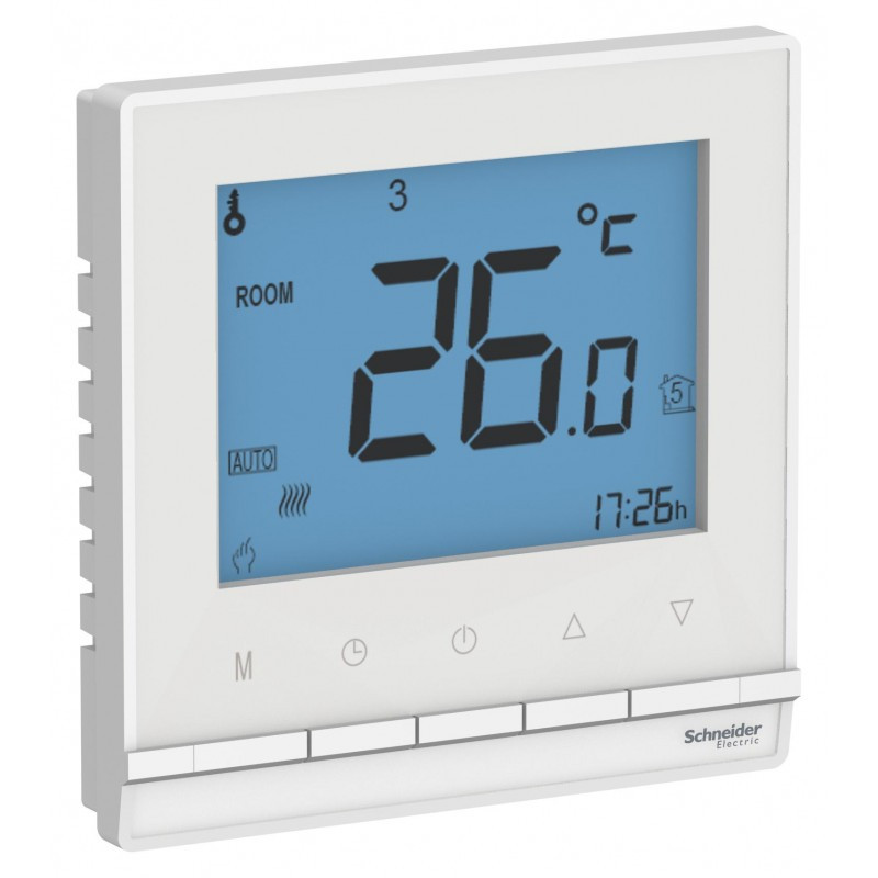 Термостат теплого пола с датчиком,от+5 до +35°C, 16A, цвет Белый (Schneider Electric ATLAS DESIGN) - фото 2 - id-p88018078