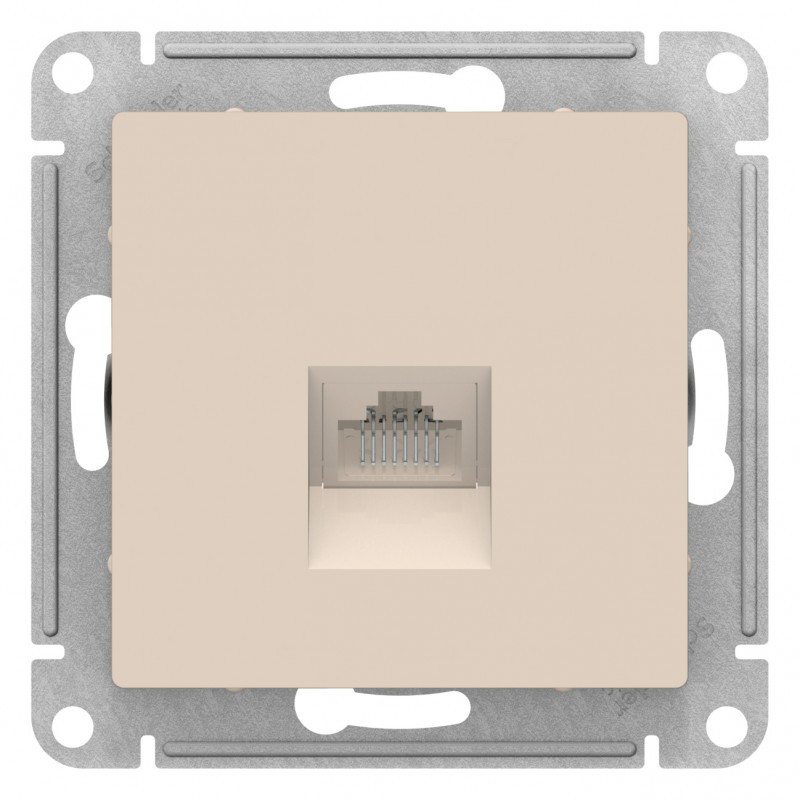 Розетка компьютерная RJ45 кат.5E, цвет Бежевый (Schneider Electric ATLAS DESIGN) - фото 2 - id-p88018466