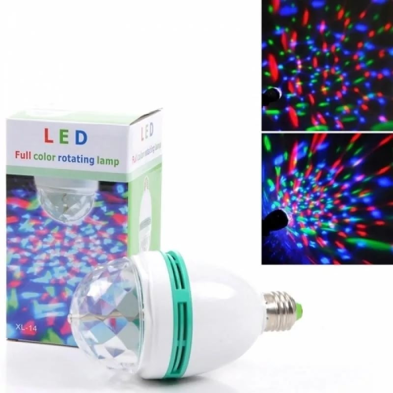 Новогодний светильник (ночник) вращающийся с цветомузыкой LED Full Color Rotating Lamp - фото 2 - id-p88019185