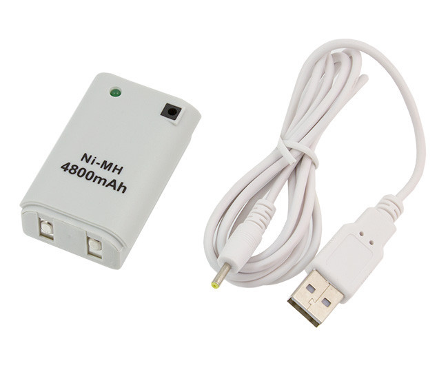 Аккумулятор для XBOX 360 White+USB кабель - фото 1 - id-p88024609