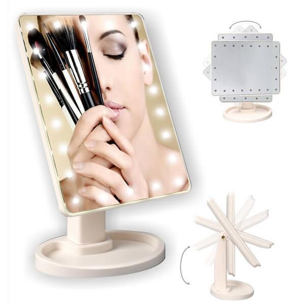 Зеркало настольное для макияжа с подсветкой от батареек - фото 3 - id-p88024697