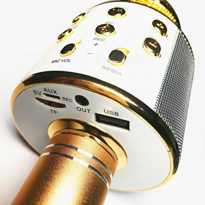 Караоке-микрофон 858 с подсветкой и функцией изменения голоса ( разные цвета) - фото 5 - id-p88056307