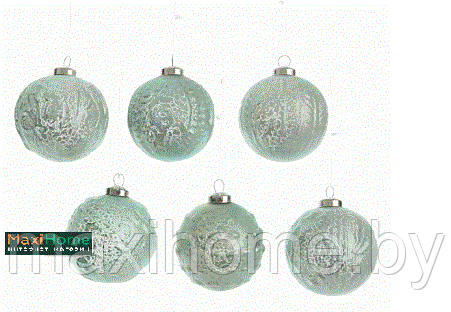 Набор шаров новогодних из стекла для украшения елки 6 шт. - фото 1 - id-p88057050
