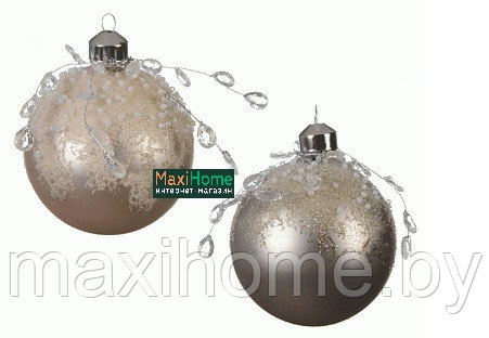 Набор шаров новогодних из стекла для украшения елки 3 шт.
