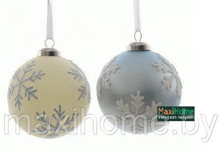 Набор шаров новогодних из стекла для украшения елки 3 шт. - фото 1 - id-p88058583