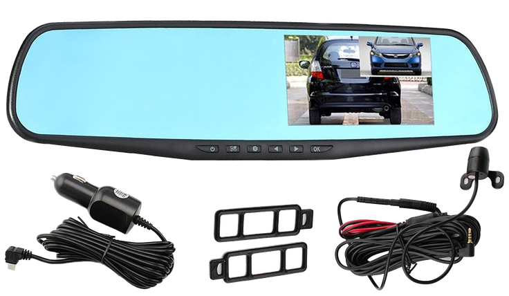 Видеорегистратор с камерой заднего вида Vehicle blackbox(car dvr mirror)