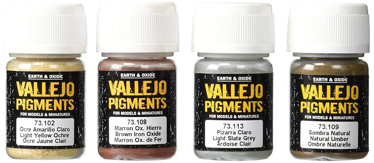 Набор сухих пигментов Pigments (ржавчина-коррозия) ACRYLICOS VALLEJO (Испания) 4х30мл. - фото 1 - id-p88070922