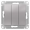 Выключатель трехклавишный, цвет Алюминий (Schneider Electric ATLAS DESIGN), фото 2