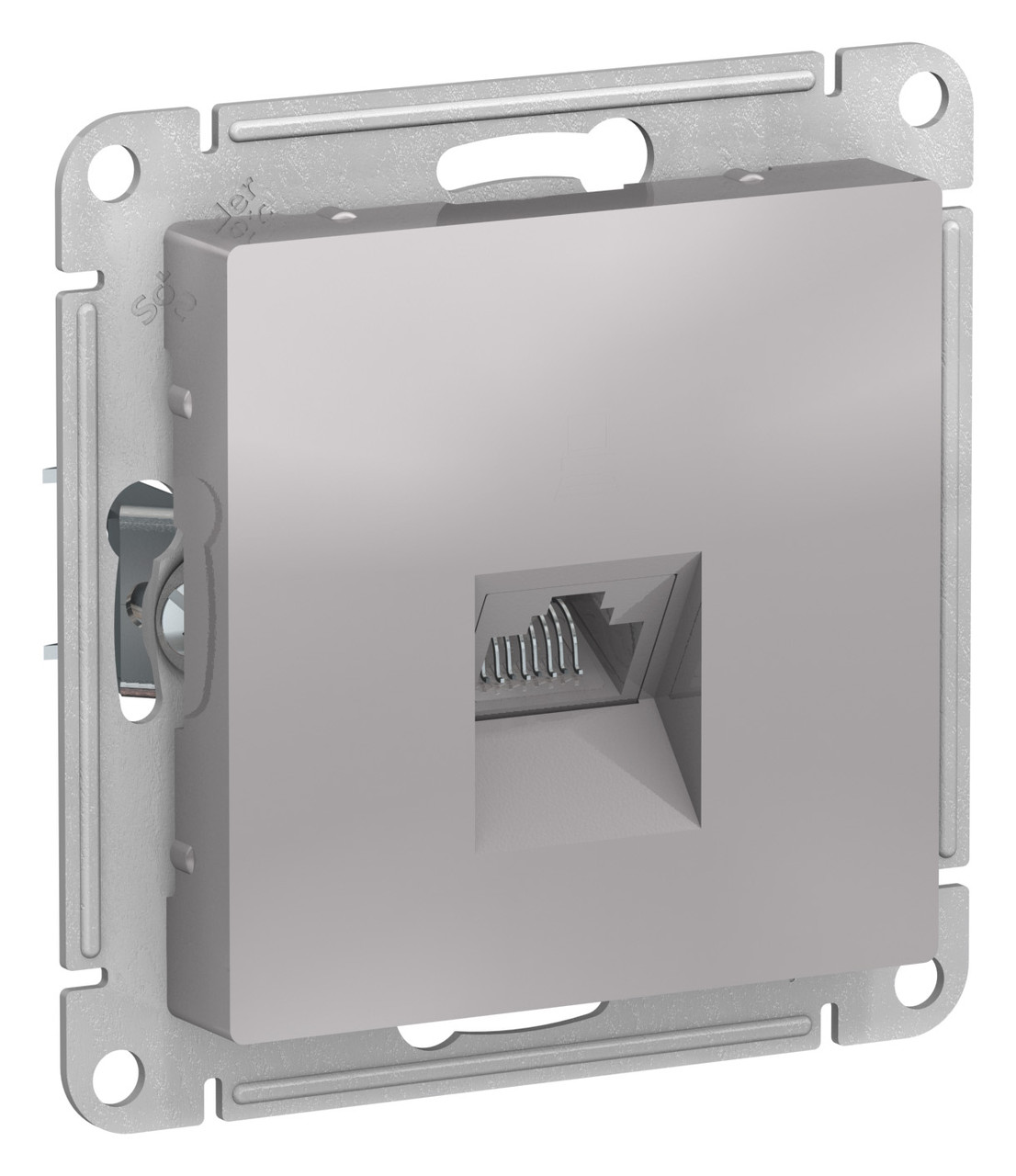 Розетка компьютерная RJ45 кат.5E, цвет Алюминий (Schneider Electric ATLAS DESIGN)