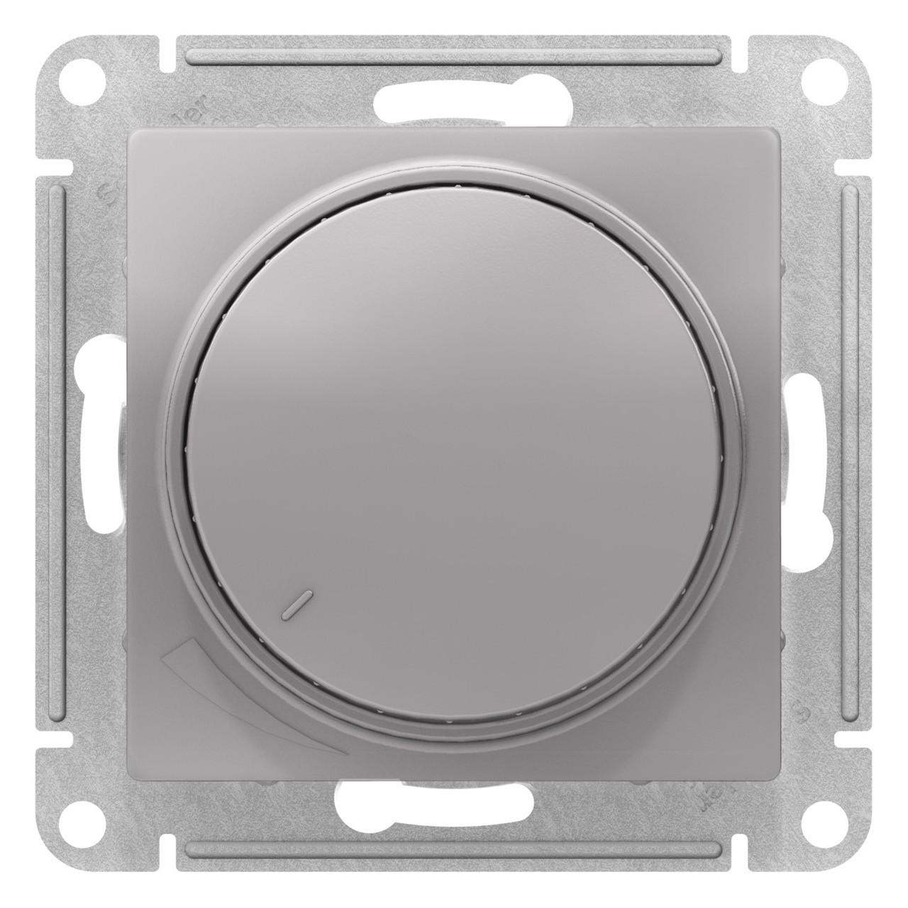 Светорегулятор поворотно-нажимной, 315Вт (7-157 Вт. LED), цвет Алюминий (Schneider Electric ATLAS DESIGN)