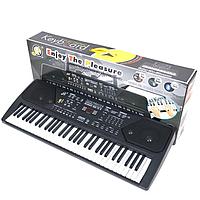 Детский синтезатор MQ-600UFB + USB, пианино, 61 клавиша, дисплей, микрофон, FM работает от сети