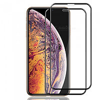 Защитное стекло 3d-100d для Apple Iphone Xs Max черный (полная проклейка)