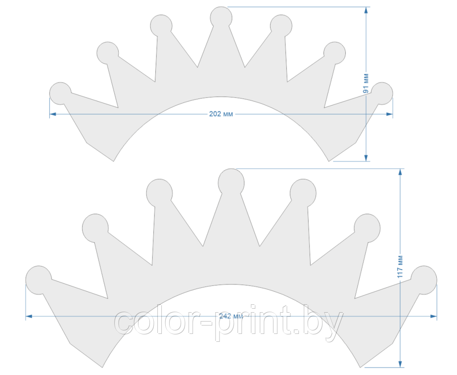 Набор шаблонов ''Корона" , ПЭТ 0,7 мм (1уп = 5наборов) - фото 2 - id-p88128193