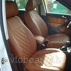 Чехлы для Hyundai Solaris (10-17) РОМБИК (Экокожа), фото 3