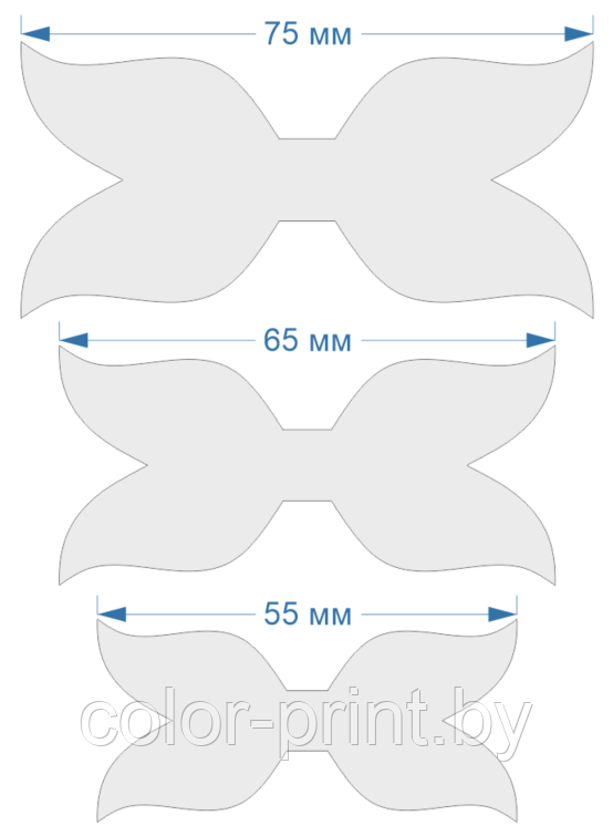 Набор шаблонов для бантиков, ПЭТ 0,7 мм (1уп = 5наборов) - фото 2 - id-p88128304