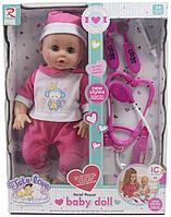 Кукла-пупс с набором доктора интерактивная Baby doll (пьет, писает, спит, 10 звуков) арт.8101