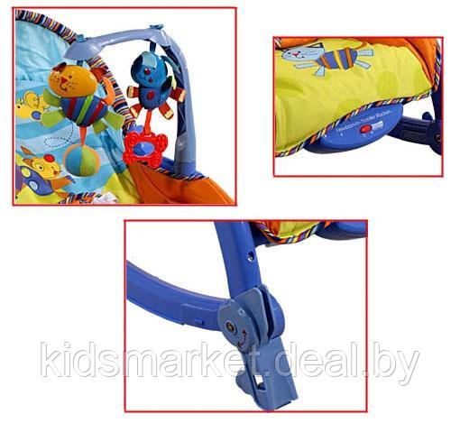 Детский шезлонг 3 в 1 "BABY MIX TT-130824-BLUE" (До18 кг! Музыка) - фото 2 - id-p88128462
