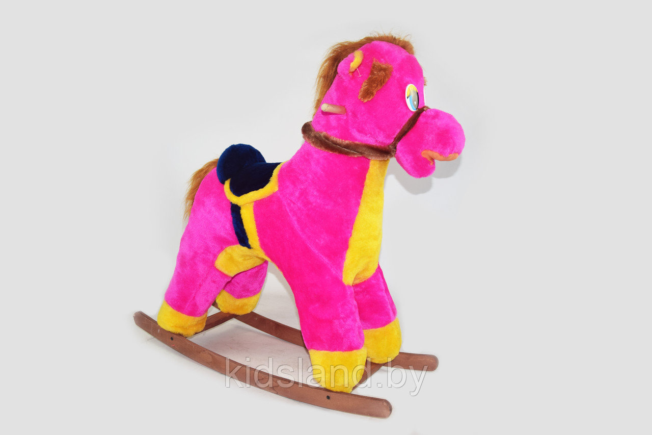 Конь-качалка набивной (розовый)