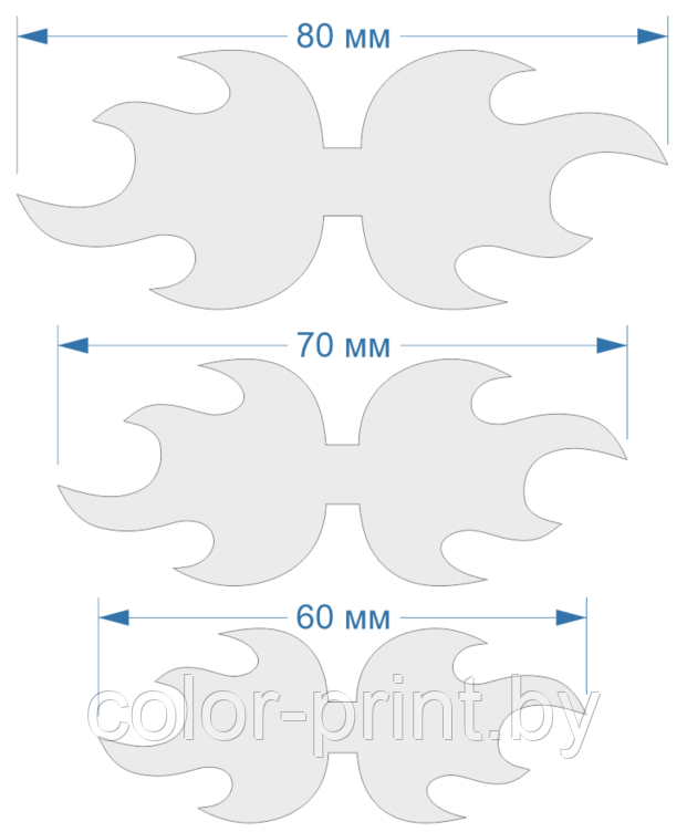 Набор шаблонов для бантиков, ПЭТ 0,7 мм (1уп = 5наборов) - фото 2 - id-p88129530